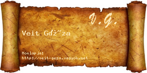 Veit Géza névjegykártya